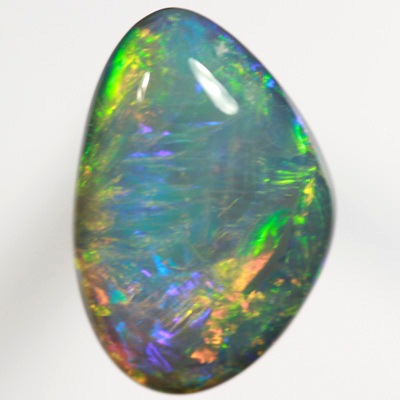 SOLID BLACK OPAL Bright gemmy rolling flashes over a high dome SEE VIDEO